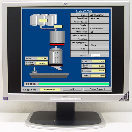 computer terminal display automation shipping load unload weigh system